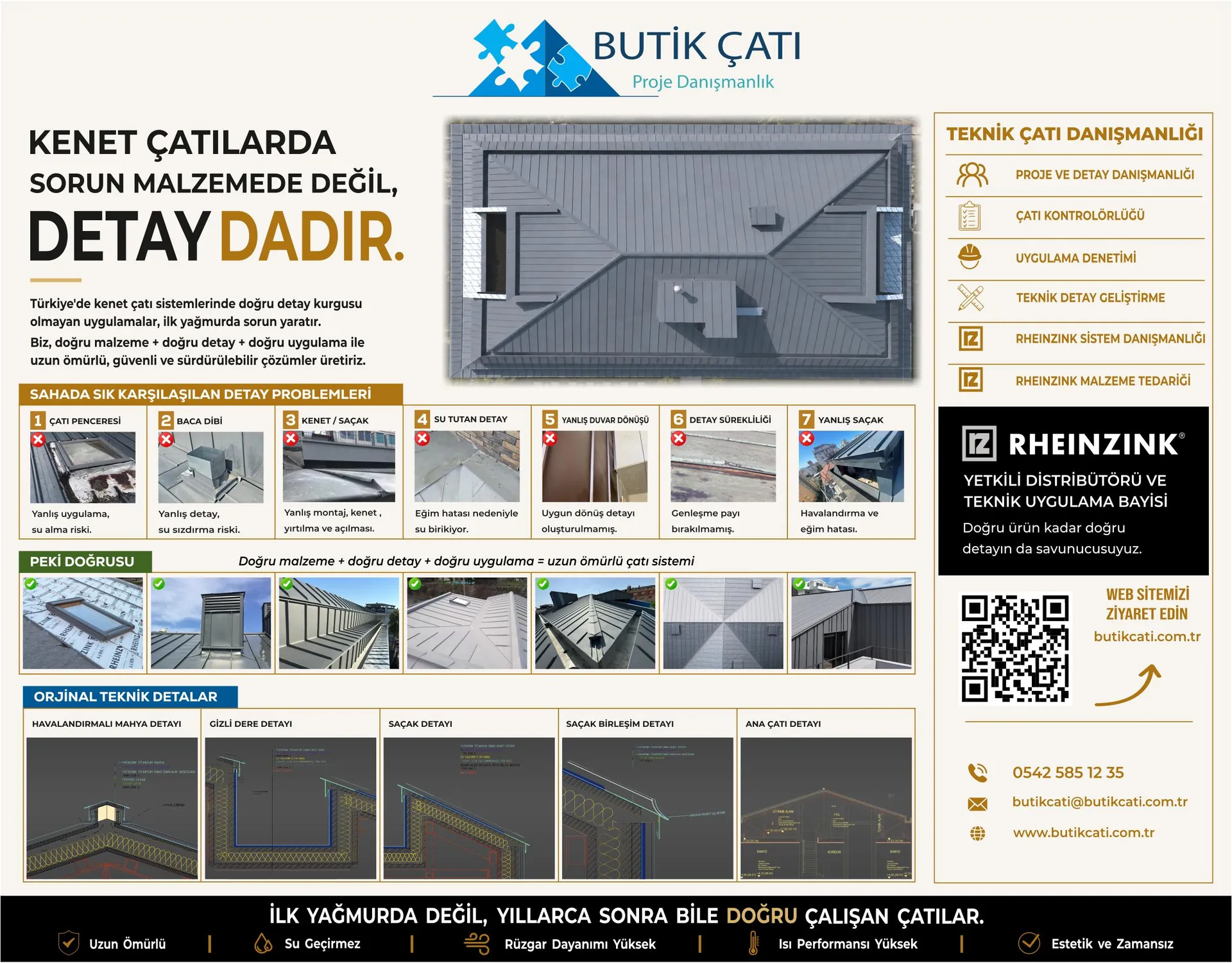 Butik Çatı & Proje Danışmanlık kenet çatılarda detay çözümleri ve teknik çatı danışmanlığı backdrop çalışması